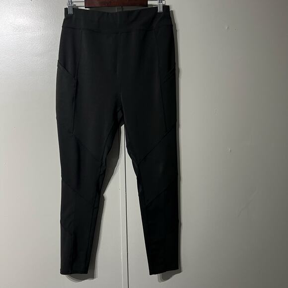 Pop Fit Athleisure Stretch Black Leggings Side Pockets | Women's Plus Size 2XL - Picture 1 of 10